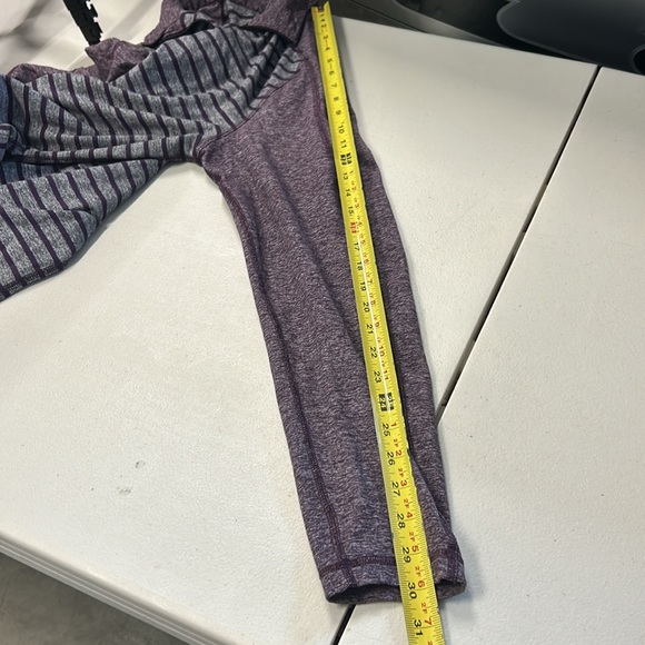 Lululemon Surge Warm 1/2 Zip Pullover Yachtie Stripe heathered grey purple Small - Picture 13 of 13